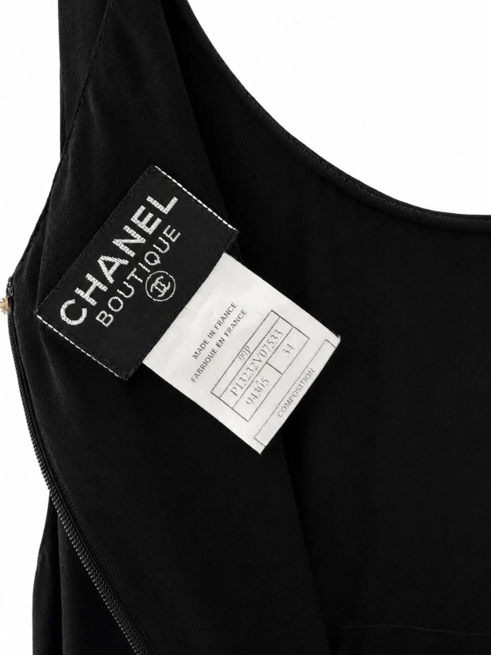 Archival Vintage Chanel 1994 Black Silk Evening Dress